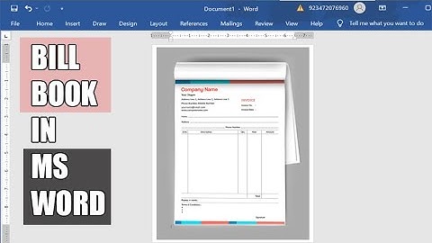 👉 Create Bill Book & Invoice Format in MS Word | Professional Invoice Design Tutorial Urdu Hindi