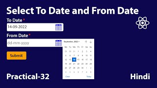 To Date and From Date Picker in React js