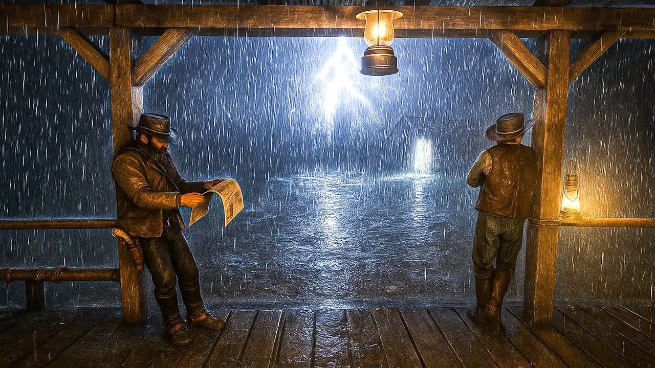 Sitting On The Porch On A Stormy Night: Heavy Rain and Thunder Sounds To Sleep