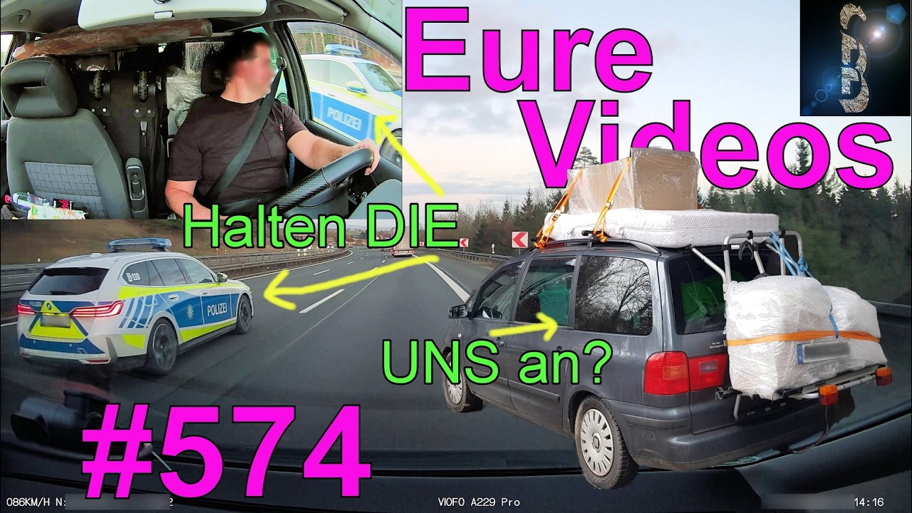 Eure Videos #574 - Dashcam - Voller PKW vs. Polizei - Fast-Crash beim Abbiegen - Über Rot getippelt