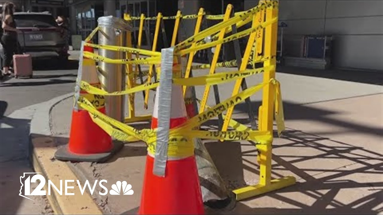 Man arrested after crash near Sky Harbor airport terminal - YouTube