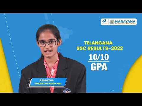 Samhitha Achieves A 10 GPA in Telangana SSC-2022 & Thanks The Narayana’s Orientation and Teachers