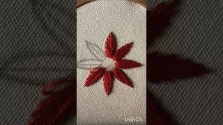 Easy Red Flower Embroidery Tutorial 🌸 #love #handbroidery #trending #shorts #viral #embroidery