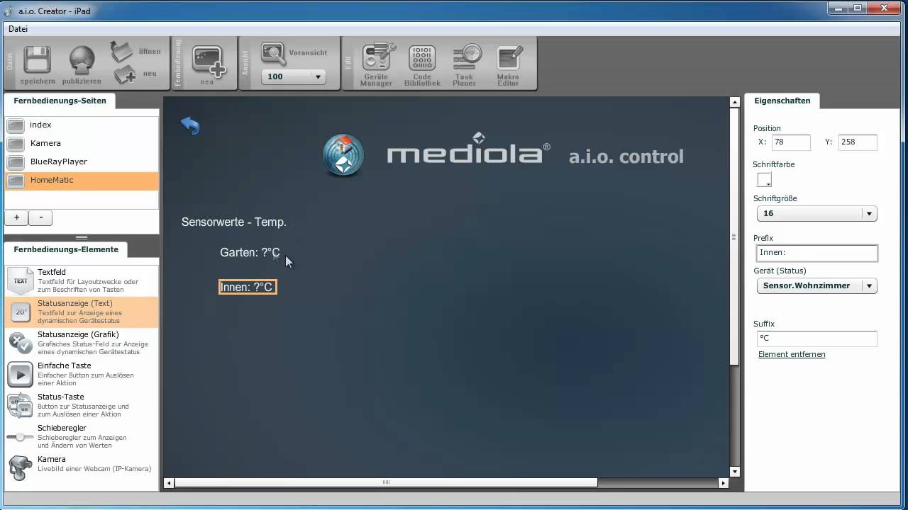mediola-Tutorial-2: Der a.i.o. creator im Detail - II