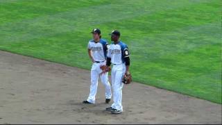 20110710杉谷拳士選手の守備練習＠旭川