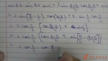 If A+B+C=180^(@), (sin 2A+sin 2B+sin2C)/(sinA+sinB+sinC)=k sin. (A)/(2) sin. (B)/(2) sin. (C)/(2...