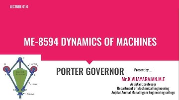 Porter Governor|Governor|Dynamics of Machines|DOM|Part 1