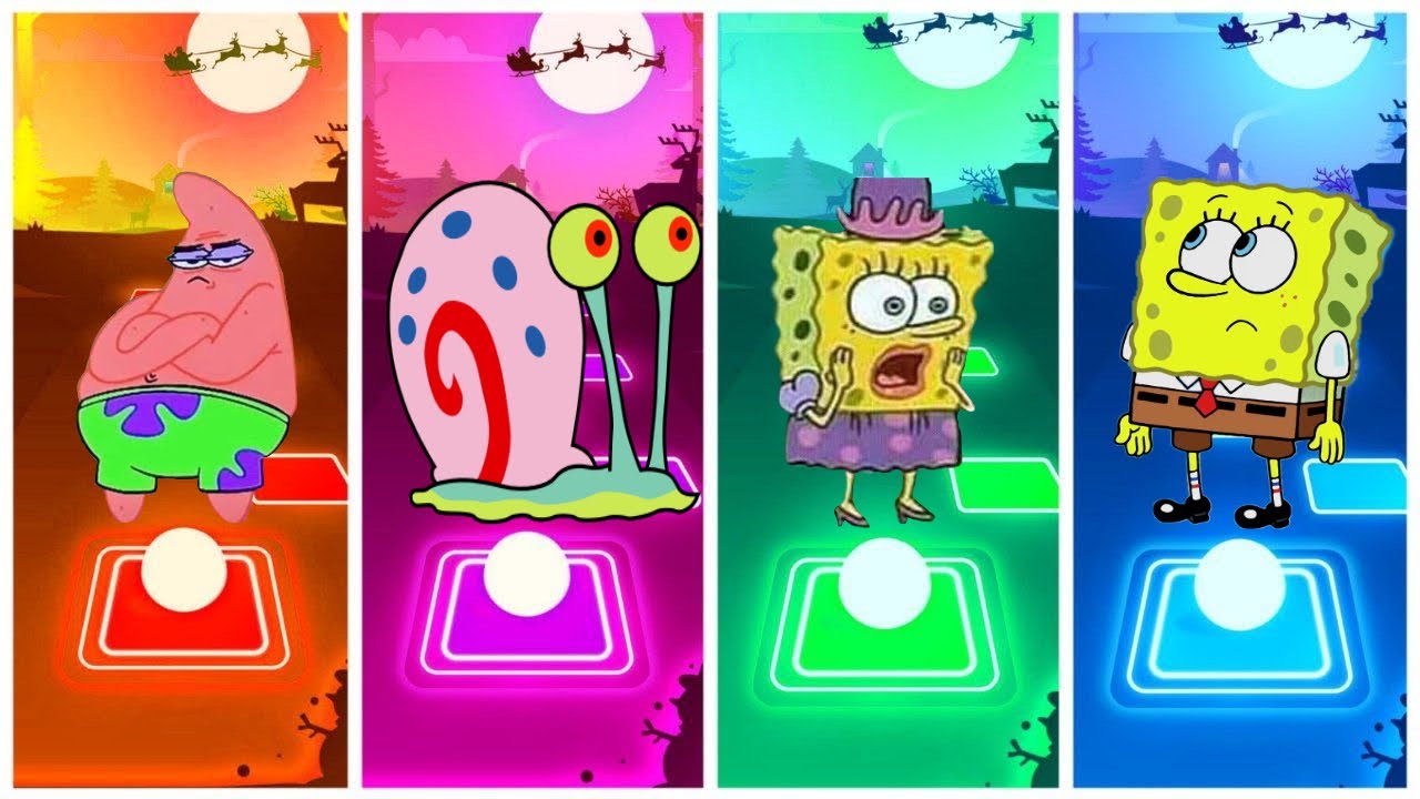 Sandy Cheeks Exe 🆚 Plankton Exe 🆚 Spongebob Exe 🆚 Spongebob 🎶 Tiles Hop.
