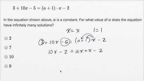Solving linear equations — Harder example | Math | SAT | Khan Academy