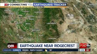 Usgs reported a 5.0 magnitude quake felt 20 miles outside of
ridgecrest on thursday.