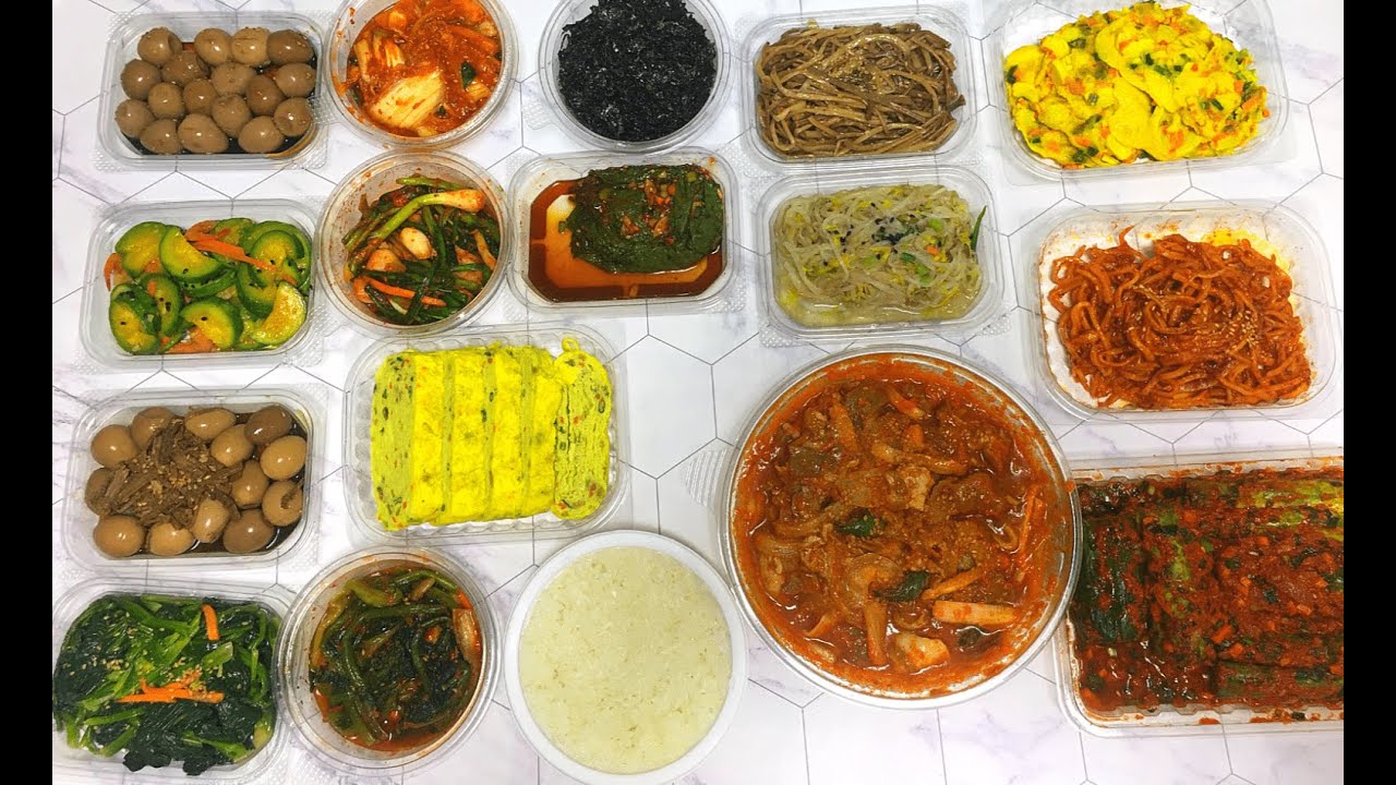 16첩 반상 가정식 제육 백반 한정식 집밥 한식 반찬 종류 Feat. 목포 반찬 맛집 ! - 건강부자 반찬가게 - YouTube