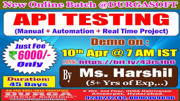 API TESTING Online Training @ DURGASOFT