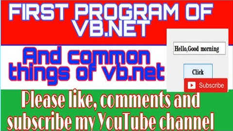 #VB.NET  First program of vb.net in simple way and simple language