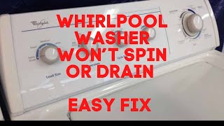 ✨ Whirlpool Washer Won’t Drain or Spin - FIXED IN UNDER 10 MINUTES ✨