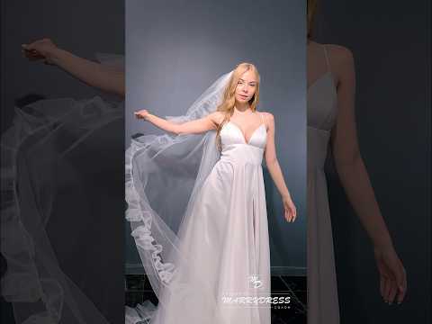 Легкое свадебное платье с длинной фатой #weddingdress #свадебноеплатье #свадебныеплатьяворонеж