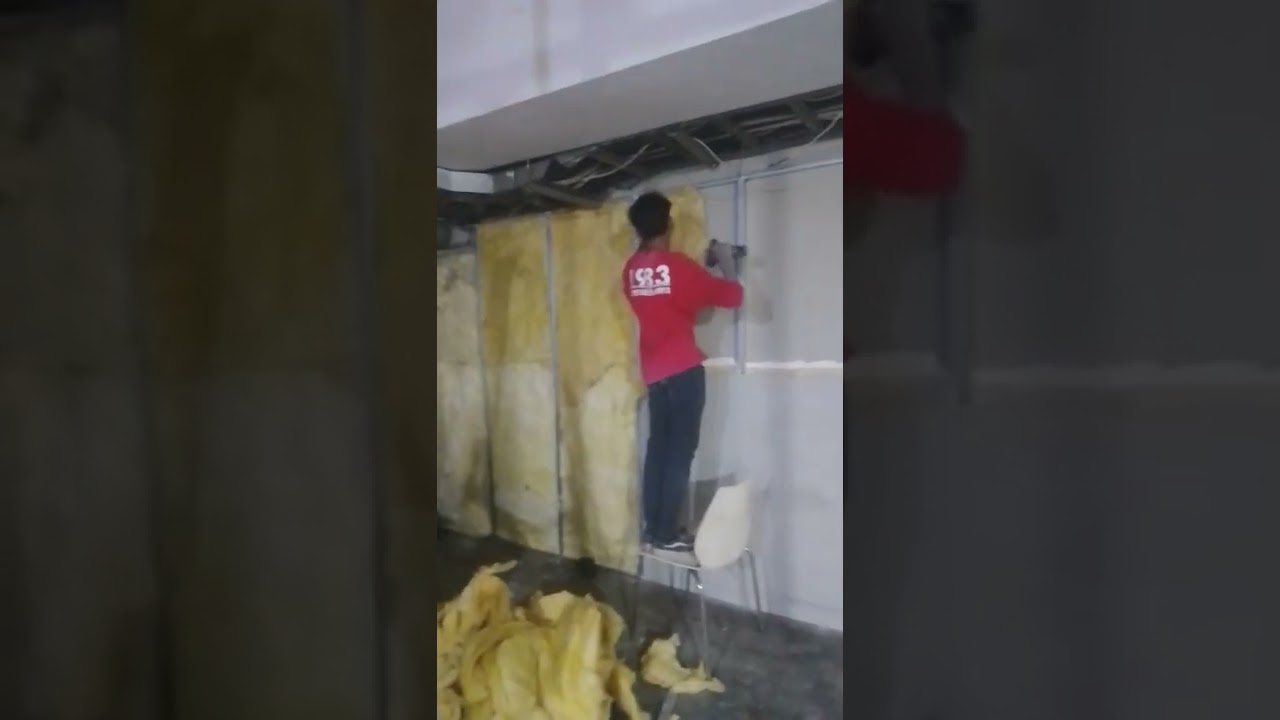install sound dampening glass wool on the partition wall 