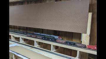 Model railroad hidden staging with movable/removable backdrop sections
