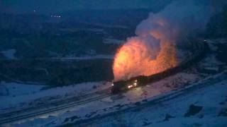 Fire sparks of Steam in Sandaoling Coal Mine Railway China (Dec.2016) 2 噴火する三道嶺炭鉱の蒸気機関車 (2016.12)2
