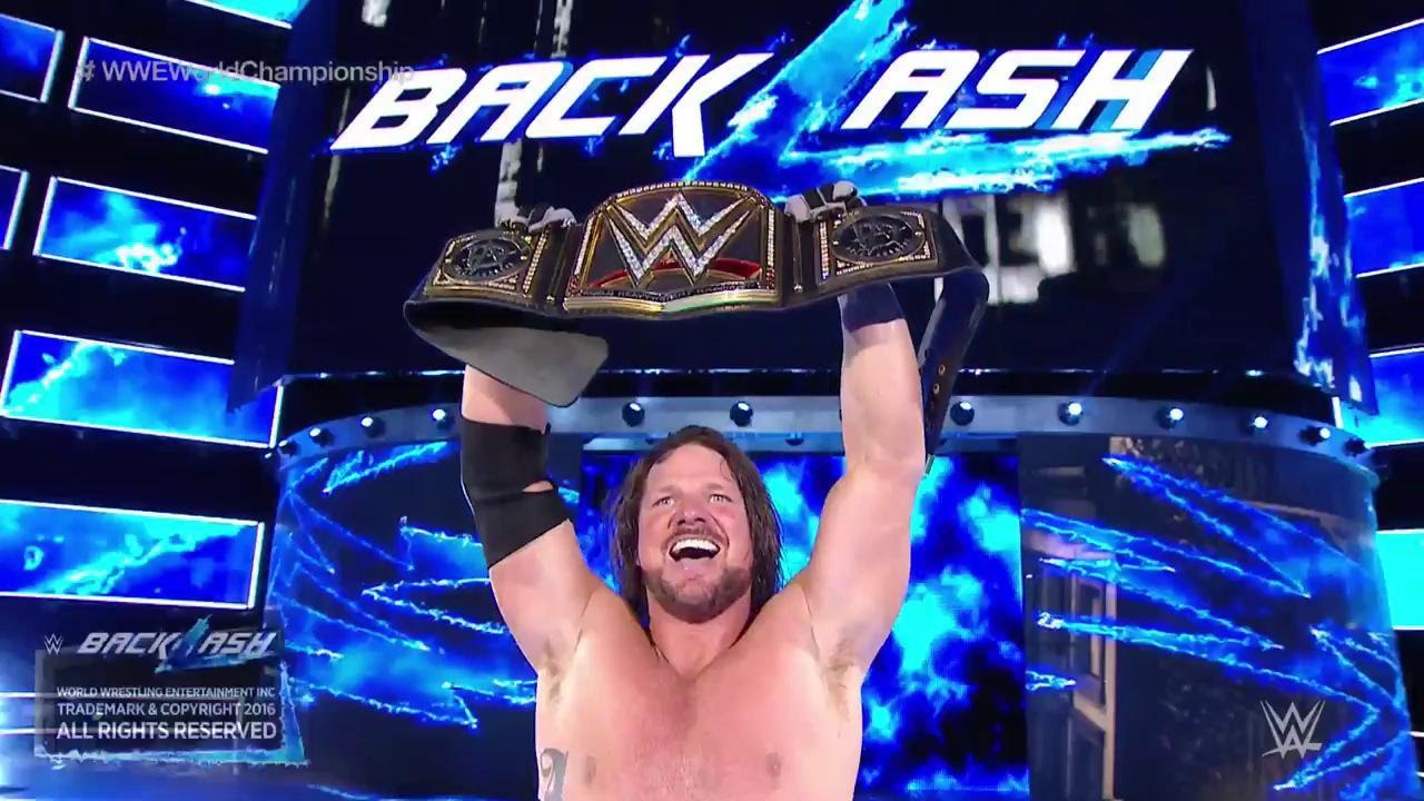 WWE AJ STYLES WON THE WWE WORLD CHAMPIONSHIP AT BACKLASH 2016 
