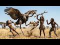 Life Millions of Years Ago : Early Humans vs Giant Ostrich - The Deadliest Encounter