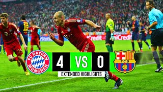 Bayern Munich vs Barcelona | 4-0 | Extended Highlights & Goals | UCL 2013