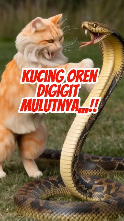 Kucing pesek vs python #kucingvsular #ularcobra #snake #ai #cat #ular # ...