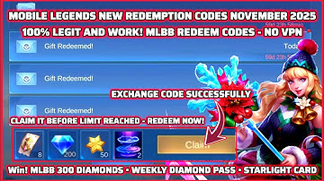 No VPN! Mobile Legends Redeem Codes November 26, 2025 - Claim your gifts+ Free 300 MLBB Diamonds