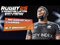 RUGBY 25, Thoughts on recent gameplay updates.