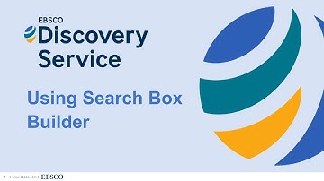 Search Box Builder for New EBSCO Discovery Service