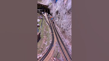 Two Trains working at the coal mine n scale model railroad