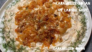 Karamelize soğanlı Labneli meze | Salata Çeşitleri | Yoğurtlu | Easyrecipe | schnell und einfach Resimi