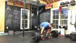 2 x pause clean above knee + jerk dip + split jerk - 275