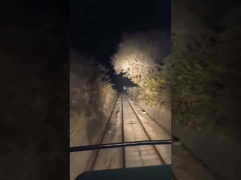 Live from train driver cab scary view of train at night in mountains #shorts #mountains