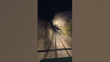 Live from train driver cab scary view of train at night in mountains #shorts #mountains