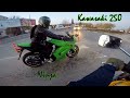 Покатушки с Kawasaki Ninja 250 | зеленый кузнечик | наклеили светоотражающие ленты на диски