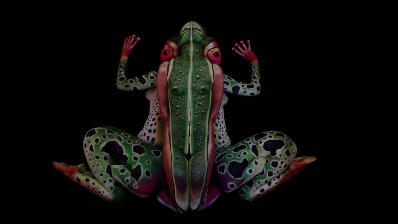body painting frog
