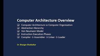 1  Computer Architecture Overview
