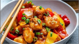 دجاج كانتون على الطريقة الصينية?وصفة سهلة وسريعة❤  SWEET AND SOUR CHICKEN  - CHINESE CANTON CHICKEN