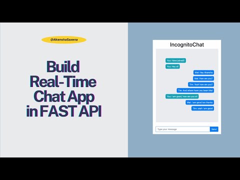   Build Real Time Chat Application In FastAPI From Scratch Fast API Project Tutorial