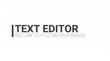 TEXT EDITOR - Add a link to a file on your server