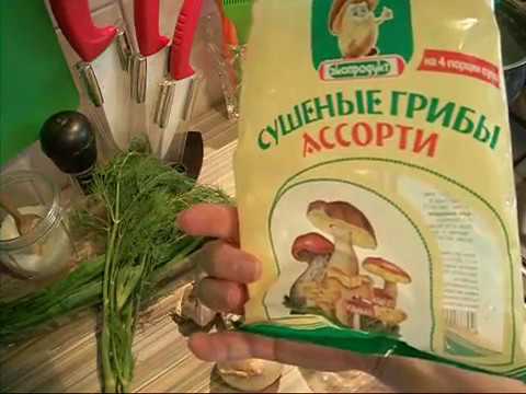 Видео рецепт Суп из белых грибов с вермишелью