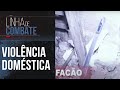 MULHER AMEÇA COMPANHEIRO COM FACÃO