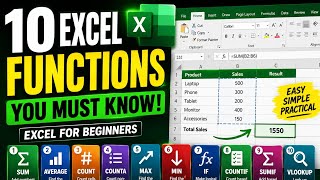 Excel for Beginners: 10 Excel Functions You Must Know
