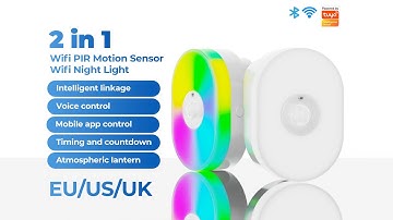 Tuya Wifi Smart Led Night Light Infrared PIR Motion Sensor Plug In Wall Lamp Voice Alexa Google Home