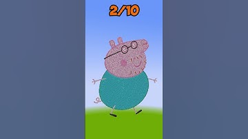Rate pixel art with Peppa Pig characters in minecraft from 1 to 10#shorts