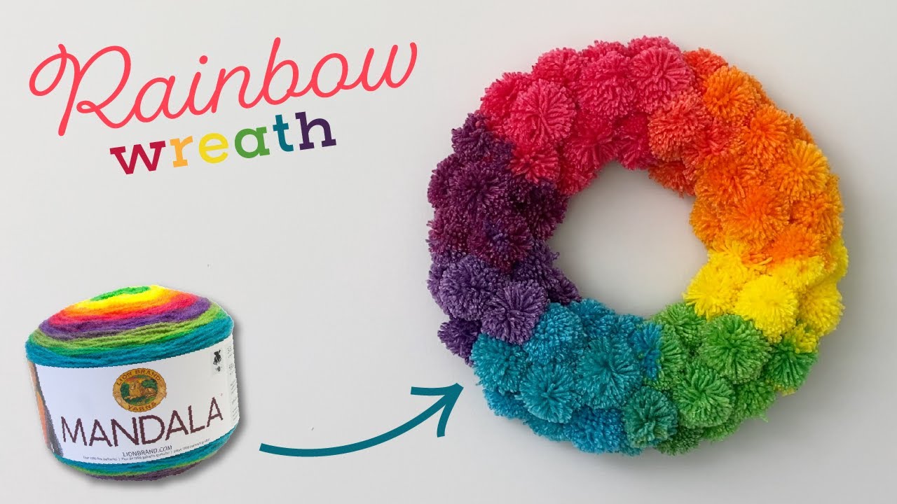 Rainbow Pom Pom Yarn Weaving