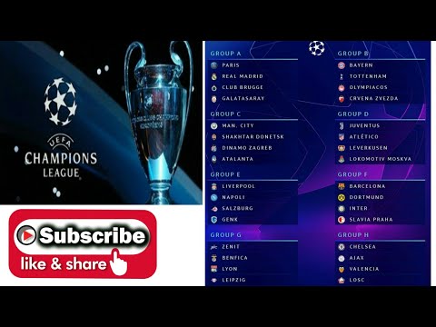 نتائج قرعة دوري مجموعات دوري أبطال أوروبا موسم 2019 2020 