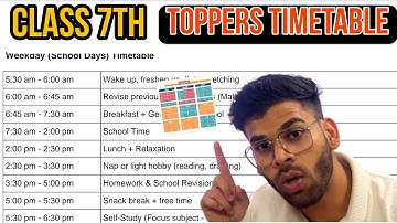 Class 7 Topper Study Timetable | Daily Routine to Score 90%+ 🏆