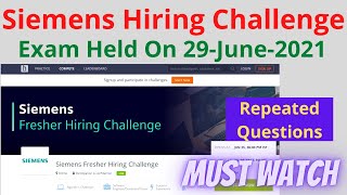 Siemens Fresher Hiring Challenge || LIVE QUESTIONS || Repeated Questions || Must Watch screenshot 4