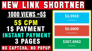 Instant payment | Best url shortener 2022 | No captcha | No popup ad | Best link shortener 2022